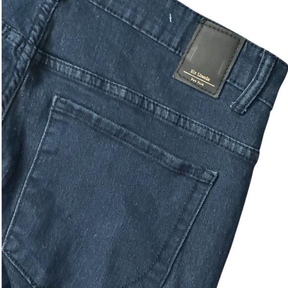 Six Lincoln New York MENs Slim Fit Jeans Size 32 Dark Wash Denim Casual Pants - Picture 9 of 12